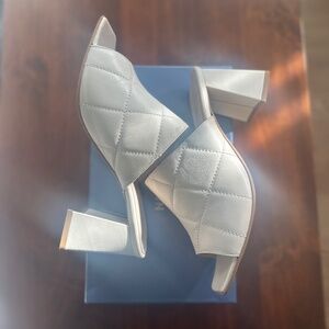 Napoleoni Ivory Leather Mules - size 10 - NiB